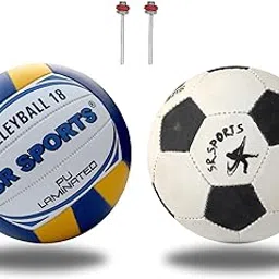 Volleyball & Football Combo with 2 Needles | Durable Sports Set for Training, Matches & Recreational Play | Ideal for Indoor & Outdoor Games-picture-57