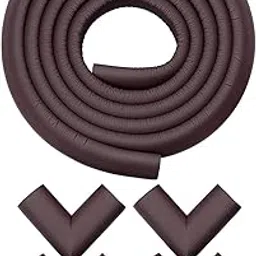 Volo® Baby Proofing Edge and Corner Guards, [2M Edge + 4 Corners] Safety 3M Pre-Taped Furniture Bumper, Baby Corner Protector for Fireplace, Table, Stair, Cabinet etc (Color:Brown)-picture-25