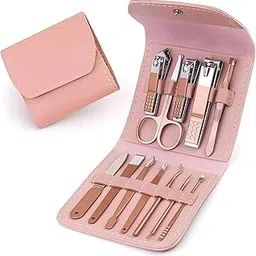 WISHKEY Professional Manicure Pedicure Set, 12-Piece Stainless Steel Nail Care Kit, Nail Cutter, Nail Scissors, Grooming Kit with Luxurious Travel Leather Case, Manicure Pedicure Kit For Women/Men-(Rose Gold)-image-16