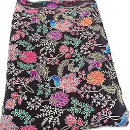 Pure natural creap position printed with embroidery fabric for blouse (44 inches width)-picture-15