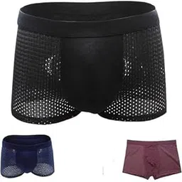 dharmnirdosh DharmnirdoshMen Breathable Pouch Men Underwear Packs Mesh Boxer Briefs | Dots (Multicolour)-picture-44