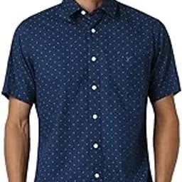 van heusen Casual Printed Shirt for Men| Premium Cotton| Half Sleeves| Slim Fit |Breathable Fabric-picture-25