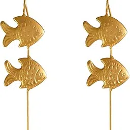 khannak Elegant fish-shaped ear cuffs crafted with gold plating, featuring detailed scale patterns Earrings for Women & Girls for Wedding, Parties, Celebrations, Occassions and Parties-picture-18