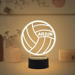 Gift Me Bazar Personalized Volleyball LED Table Lamp | Gift for Volleyball Player | Customized LED Lamp for Sports Fans, Birthday Gift for Volleyball Lovers (Warm White Light)-picture-28