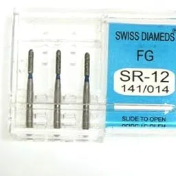 ADDLER DENTAL DIAMOND BUR SR 12 FG AIR ROTOR SWISS DIA PREMIUM BURS. EXCELLENT DIAMOND GRAINS FOR HIGH SPEED ROTOR. PACK OF 3 BURS STRAIGHT ROUND EDGE-picture-30