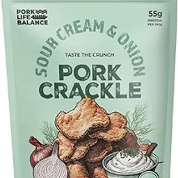 PORK LIFE BALANCE Delicious Pork Crackle (Sour Cream & Onion, 75 gm) - Ready To Eat Pure Dry Cured Pork Crackles, No Trans Fat, Gluten & Soya Free, Shelf-Stable, Keto Friendly (Pack Of 1)-picture-18