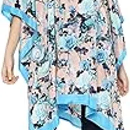 Women Stylish Peach Multicolored Floral Printed 100% Polyester Dress Kaftan, Lounge in Luxury: Discover Comfort and Style in Women's Kaftans-image-96