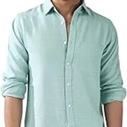 Men's Linen Blend Full Sleeve Relaxed Fit Casual Solid Shirt-image-34
