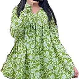Women Floral Printed Rayon Short Kurta for Women Top Dresses Kurti for Girls & Ladies Kurtis-picture-11