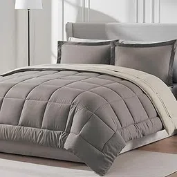 FURBO Reversible 200 GSM AC Comforter Set Double Bed with 2 Pillow Covers, Quilt for Double Bed King Size for All Season Comfort (90x100 Inches, Mocha & Cream)-picture-12