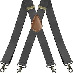 mippo Adjustable X Shaped Suspenders for Men and Women with Four Secure Metal Clips Elastic Straps-picture-21