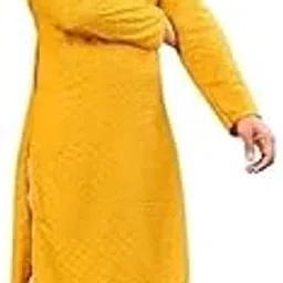 grantox Men's Lakhnavi Embroidered Mandarin Collar Adjustable Cotton Full Sleeve Kurta_107-picture-24