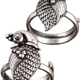 White Metal Adjustable Toe Ring For Women |Girls @ pair oxidized Elegant Toe Ring | Leg Finger | White | peacock design-picture-62