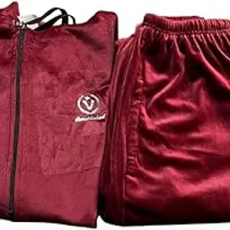 Women's Velvet Track Suit with Hoodie and Drawstring Pants-picture-10