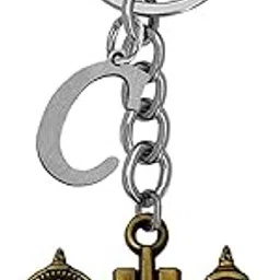 Religious Lord Tirupati Balaji Shanku Chakra Namam Initial Letter Alphabet - C Bronze Zinc And Metal Keychain For Men And Women SKey2022417-image-34