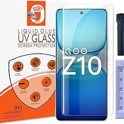 STP FEEL® UV Advanced Tempered Glass Screen Protector Guard Compatible For IQOO Z10 5G (6.77 Inch, Pack of 1) Full Adhesive UV Curved Case Friendly HD Clarity with easy installation kit for Smartphone-picture-15
