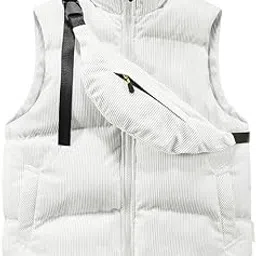 fensir Men's Fleece Cotton Warm Waistcoat Vest Sleeveless Winter Cotton Jacket-picture-48