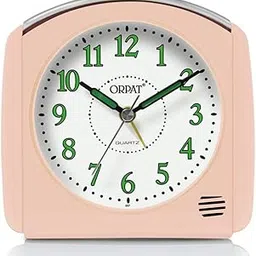 Ajanta Orpat Time Piece Snooze Buzzer Alarm Clock with Light Function (Plastic_105X100X50mm) (L.Pink)-picture-27