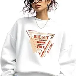 Genuine Fleece Crafted Printed Women's Warm Sweatshirt-image-8
