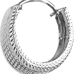 sivyaa Men's Single Piece Hoop Bali Earrings | Pure 925 Silver | Grid/Diamond Textured Round Solid Stylish Piercing Ear Ring | Bold Cool Look for Boys | Gift Item | 6 Month Warranty, Small, 1 Pcs-picture-13