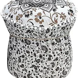 Jain-House Footstool Bamboo Cover Mudda Ottoman Pouffe Cover Size 17x18 Inches Set of 1 Pieces (Cover Only)-picture-18