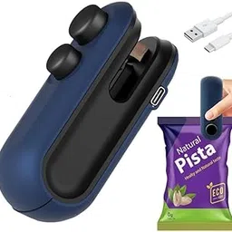 DTR Creation Sealing Clip - Portable Mini Sealing Machine Handheld Packet Sealer for Food, Snacks, Chips, Fresh Storage, Plastic Bag Sealing Machine, Blue-image-65
