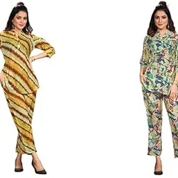 nainvish Women's Polyester Printed Straight V-Neck Co-ord Top & Pant Set (SD594_KB-XL_Yellow) Women's Polyester Printed Straight V-Neck Co-ord Top & Pant Set (SD593_KB-XL_Green)-picture-15