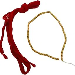 Kather mala Ghunsi Set for Puja & Rituals | 4 Wooden Mala, 4 Red ghumsi (Pack of 8 Items)-picture-48