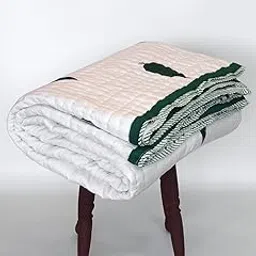 Elle Organic Mulmul Cotton Quilt – Double King (Green, Double King)-image-88