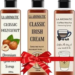 Bakefat India La Aromatic 3 In 1 Coffee Syrup Pack (Classic Hazelnut,Irish Cream And Coffee Mocha)-200Ml Each-image-11
