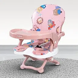 Baybee Luna Baby Feeding Chair for Babies | Portable Kids Sitting Chair with 4 Level Height Adjustable, Safety Belt & Food Tray, Booster Seat for Baby, Infant Feeding Chairs 6 months to 3 years (Pink)-picture-32