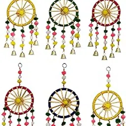 JH Gallery Wool Handmade Colorful Wall and Door Hangings for Home|Diwali Festive Decoration|Bedroom,Balcony,Living Room,Temple,Pooja Room Decoration|Festival Decoration Items for Home|Pack of 6,Multi-image-16
