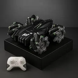 iDensic 2.4G 4x4 RC Smoke Stunt Car Hand Sensor Gesture Control 360° Spinning Stunt Car Double Flip Off Roading Remote Control Car with Lights Music for Boys & Girls Birthday Gift (RC Drift CAR)-image-99