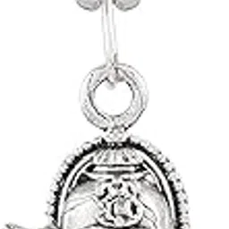zumrut � Silver Plated Brass Ganesha Mini Lord Ganesh/Ganpati Pendant Locket Chain Necklace Temple Jewellery For Men Women-picture-11