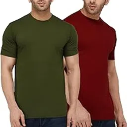 london hills Regular Fit Solid Men Cotton Blend Half Sleeve Round Neck T-Shirt Pack of 2-picture-23