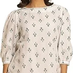 w for woman W Women White Floral Cotton Top-picture-23