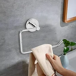 Pivalo Stainless Steel Towel Ring Half Square Hand Towels Hanger Napkin Holder Stand Bathroom Accessories for Home Kitchen & Wash Basin-picture-11