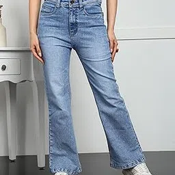 montrez Women Bootcut High-Rise Low Distress Stretchable Jeans-picture-26