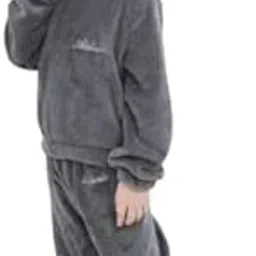 GEIFA® Boys & Girls Winter Hoodie Tracksuit – Soft, Warm Two-Piece Set Pack of 1 (in, Age, 5 Years, 6 Years, Regular, Grey)-image-64