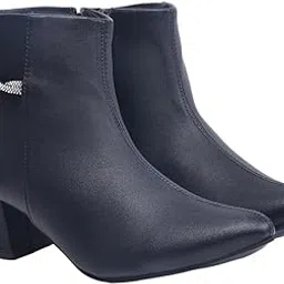 shoetopia Women’s Chunky Heel Ankle Boots – Side Zip Faux Suede Short Booties with Non-Slip Sole, Comfortable Block Heel Fashion Boots-picture-33