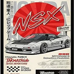 BLUE WALL DECOR Honda NSX JDM Wall Art Poster 10x13 Inch Framed | Vintage Japanese Car Decor | Premium Black Frame, High-Resolution Print, Auto Enthusiast Room Decor, Garage & Man Cave Wall Art-picture-18