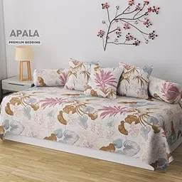 LOPUNNY Poly Cotton Diwan Set Soft Cotton, 1 (60 X 90 Inches) Bedsheet,3 (16x 16 inches) Cushion Covers and 2 Booster Covers (6 PCS Set)-picture-18