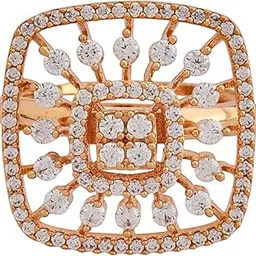 kushal's Fashion Jewellery White Gold Plated Zircon Finger Ring - 415661-picture-10
