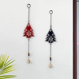 ExclusiveLane 'Mini Christmas Trees' Wind Chimes for Home Balcony with Sound (Iron, Set of 2) | Kutch Decorative Windchime Hanging Bells for Home Decoration Living Room Garden-picture-43