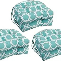 Blazing Needles 16-inch Rounded Back Tufted Outdoor Chair Cushion, 16 x 16, Elipse Pool 6 Count-picture-22