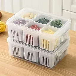 6-Grid Fridge Storage and Freezer Containers - Multipurpose Kitchen Storage Set for Vegetables, Fruits, and More - BPA-Free, Stackable, with Removable Lid (1)-image-59