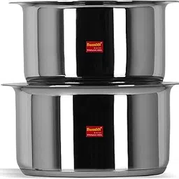 Sumeet 2 Pcs Stainless Steel Induction Bottom (Encapsulated Bottom) Induction & Gas Stove Friendly Container Set/Tope/Cookware Set with Lids Size No.12 & No.13 (1.7 liter & 2.3 liter )-picture-13