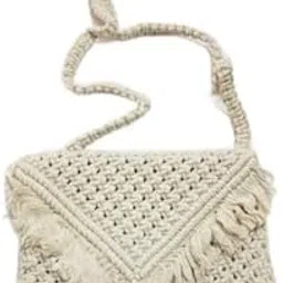 BakshExport Woomen hand Bag For Slim Bag casual & ethinic Cotton macream, Handmade Textured Sholder bag(White)-picture-40