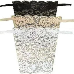 vikimo Deep Neck Cleavage Cover Cotton Clip Mock Cami Secret Lace Net Net Camisole for Women Free Size Pack of 3-picture-41