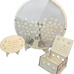 LOOM TREE® Wedding Guest Book Transparent for Wedding Reception Anniversary Baby Shower Small Flowers | Wedding Supplies | Guest Books & Pens-picture-10